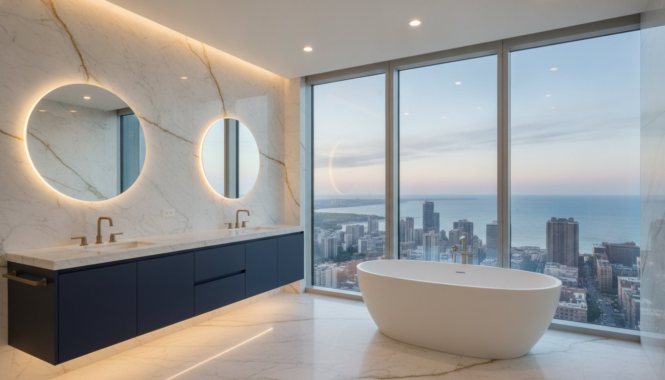 High-Rise Master Bathroom Remodel Chicago: Luxury Design Examples & Logistics 2026